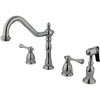 image:imageKingston Brass KB7792BLBS English Country 8Inch Widespread Kitchen Faucet with Brass Sprayer Polished BrassPolished Chrome