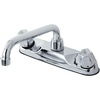 image:imageKingston Brass KF101 Americana 8Inch Brass Tubular Spout Kitchen Faucet Twin Metal Handles Polished ChromePolished Chrome