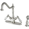 image:imageKingston Brass KS1238WLLBS Mono Deck Mount Kitchen Faucet with Brass Sprayer 812 in Spout Reach Brushed NickelBrushed Nickel