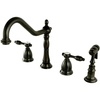 image:imageKingston Brass KS1798TALBS Tudor Widespread Kitchen Faucet With Brass Sprayer Brushed Nickel 812 inch in Spout Reach Brushed NickelOil Rubbed Bronze