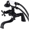 image:imageKingston Brass KS227MB Kingston Deck Mount Clawfoot Tub Faucet with Hand Shower Matte Black
