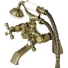 image:imageKingston Brass KS267SN Kingston Clawfoot Tub Faucet with Hand Shower Brushed NickelAntique Brass