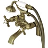 image:imageKingston Brass KS287MB Essex Clawfoot Tub Faucet with Hand Shower Matte BlackAntique Brass