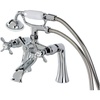 image:imageKingston Brass KS288SN ESSEX 7 Centers Deck Mount Clawfoot Tub Filler with Hand Shower 7 Spread Brushed NickelPolished Chrome