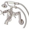 image:imageKingston Brass KS289ORB Kingston Tub Wall Mount Clawfoot Tub Faucet with Hand Shower Oil Rubbed BronzeBrushed Nickel