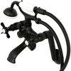 image:imageKingston Brass KS289ORB Kingston Tub Wall Mount Clawfoot Tub Faucet with Hand Shower Oil Rubbed BronzeMatte Black