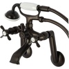 image:imageKingston Brass KS289ORB Kingston Tub Wall Mount Clawfoot Tub Faucet with Hand Shower Oil Rubbed BronzeOil Rubbed Bronze
