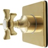 image:imageKingston Brass KS4041NX Hamilton SingleHandle SixWay Diverter Valve with Square Trim Kit Polished ChromeBrushed Brass