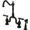 image:imageKingston Brass KS7752BALBS Heirloom Bridge Kitchen Faucet with Brass Sprayer Polished BrassMatte Black