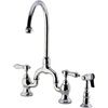 image:imageKingston Brass KS7797BALBS Heirloom Bridge Kitchen Faucet with Brass Sprayer Brushed BrassPolished Chrome