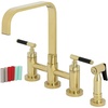 image:imageKingston Brass KS8252CKLBS Kaiser Bridge Kitchen Faucet with Brass Side Sprayer Polished Brass