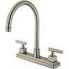 image:imageKingston Brass KS8792CQLLS Claremont Centerset Kitchen Faucet Polished BrassBrushed Nickel