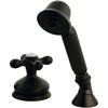 image:imageKingston Brass KSK3331AXTR Deck Mount Hand Shower with Diverter for Roman Tub Faucet Polished ChromeOil Rubbed Bronze