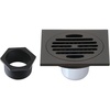 image:imageSymmetric 4 Brass Square Grid Shower Drain with Hair Strainer Oil Rubbed Bronze