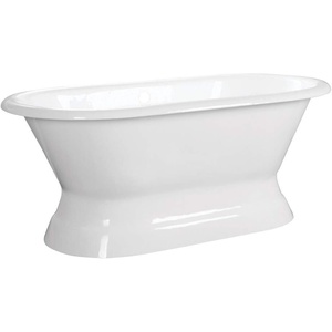image:imageAqua Eden VCTND663024 66Inch Cast Iron Double Ended Pedestal Tub No Faucet Drillings White
