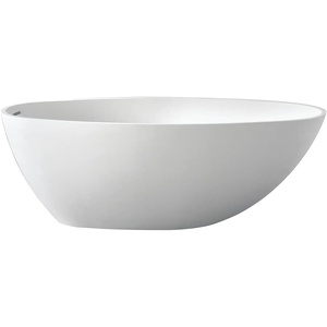 image:imageAqua Eden VRTRS633022 Arcticstone 63Inch Solid Surface White Stone Freestanding Tub with Drain Matte White
