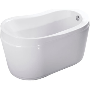 image:imageAqua Eden VTRS523030 52Inch Acrylic Freestanding Tub with Drain and Integrated Seat White