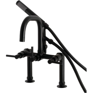 image:imageAqua Vintage AE8407DL Concord Deck Mount Clawfoot Tub Faucet Brushed BrassMatte Black