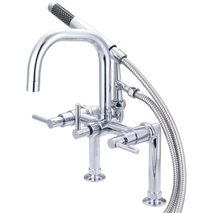 image:imageAqua Vintage AE8407DL Concord Deck Mount Clawfoot Tub Faucet Brushed BrassPolished Chrome