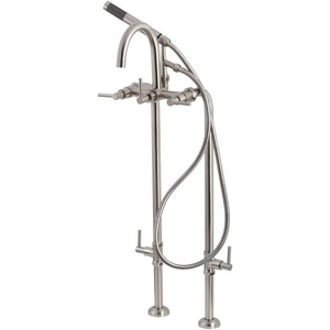 image:imageAqua Vintage CCK8107DL Concord Freestanding Tub Faucet with Supply Line Stop Valve Brushed BrassBrushed Nickel