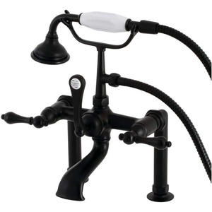 image:imageKingston Brass AE103T5 Aqua Vintage 7 in Spout Reach Deck Mount Clawfoot Tub Faucet Oil Rubbed BronzeMatte Black