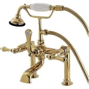 image:imageKingston Brass AE103T5 Aqua Vintage 7 in Spout Reach Deck Mount Clawfoot Tub Faucet Oil Rubbed BronzePolished Brass