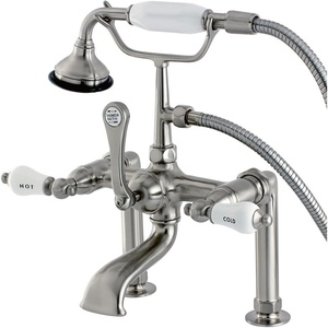 image:imageKingston Brass AE108T1 Aqua Vintage 7 in Spout Reach Deck Mount Clawfoot Tub Faucet Polished ChromeBrushed Nickel
