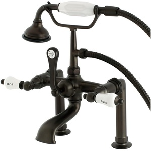 image:imageKingston Brass AE108T1 Aqua Vintage 7 in Spout Reach Deck Mount Clawfoot Tub Faucet Polished ChromeOil Rubbed Bronze
