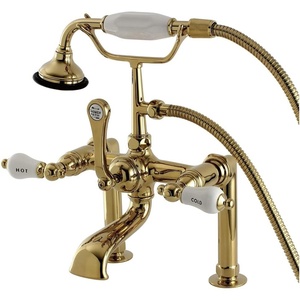 image:imageKingston Brass AE108T1 Aqua Vintage 7 in Spout Reach Deck Mount Clawfoot Tub Faucet Polished ChromePolished Brass