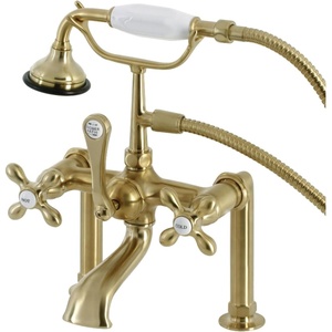 image:imageKingston Brass AE109T0 Auqa Vintage Deck Mount Clawfoot Tub Faucet Matte BlackBrushed Brass