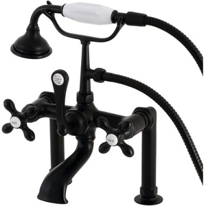 image:imageKingston Brass AE109T0 Auqa Vintage Deck Mount Clawfoot Tub Faucet Matte BlackMatte Black