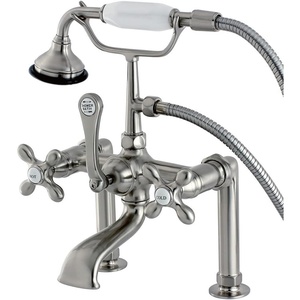 image:imageKingston Brass AE110T1 Aqua Vintage 7 in Spout Reach Deck Mount Clawfoot Tub Faucet Polished ChromeBrushed Nickel