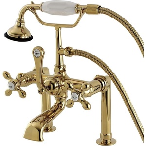 image:imageKingston Brass AE110T1 Aqua Vintage 7 in Spout Reach Deck Mount Clawfoot Tub Faucet Polished ChromePolished Brass