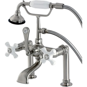 image:imageKingston Brass AE112T1 Aqua Vintage 7 in Spout Reach Deck Mount Clawfoot Tub Faucet Polished ChromeBrushed Nickel