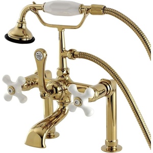 image:imageKingston Brass AE112T1 Aqua Vintage 7 in Spout Reach Deck Mount Clawfoot Tub Faucet Polished ChromePolished Brass