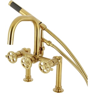image:imageKingston Brass AE8407CG Fuller 7Inch Deck Mount Clawfoot Tub Faucet Brushed BrassBrushed Brass