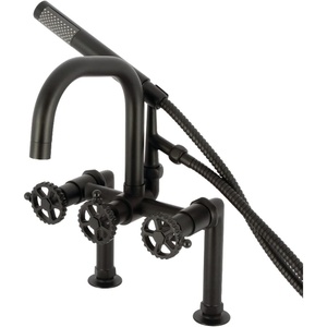 image:imageKingston Brass AE8407CG Fuller 7Inch Deck Mount Clawfoot Tub Faucet Brushed BrassMatte Black