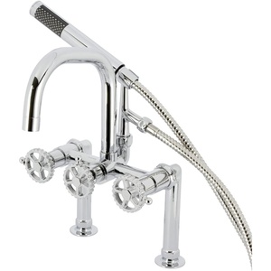 image:imageKingston Brass AE8407CG Fuller 7Inch Deck Mount Clawfoot Tub Faucet Brushed BrassPolished Chrome
