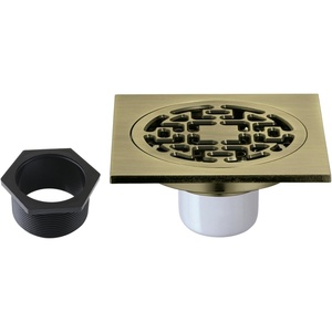 image:imageKingston Brass BSF4272AB Watercourse 4 Square Brass Shower Drain Antique Brass