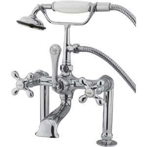 image:imageKingston Brass CC109T8 Vintage 7Inch Deck Mount Clawfoot Tub Faucet with Hand Shower Brushed NickelPolished Chrome