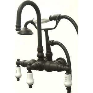 image:imageKingston Brass CC10T1 Vintage Leg Tub Filler with Hand Shower 434Inch Polished ChromeOil Rubbed Bronze