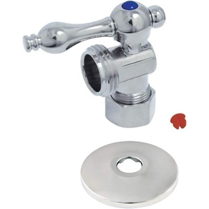 image:imageKingston Brass CC12001K 58Inch OD X 34Inch Hose Thread QuarterTurn Angle Stop Valve with Flange Polished Chrome