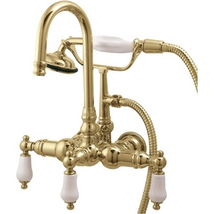image:imageKingston Brass CC12T1 Vintage Leg Tub Faucet with Hand Shower 458Inch Polished ChromePolished Brass