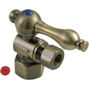 image:imageKingston Brass CC43100 Quarter Turn Valve 12 FIP X 38 OD Compression Matte BlackAntique Brass