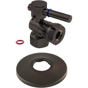image:imageKingston Brass CC44105DLK 12Inch FIP X 12Inch or 716Inch OD Slip Joint QuarterTurn Angle Stop Valve with Flange Oil Rubbed Bronze