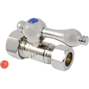 image:imageKingston Brass CC44456 58 OD Comp x 12 OD Comp Straight Shut Off Valve Polished Nickel