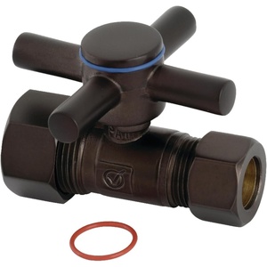 image:imageKingston Brass CC44458DX 58Inch OD Comp x 12Inch OD Comp QuarterTurn Straight Stop Valve in Brushed NickelOil Rubbed Bronze