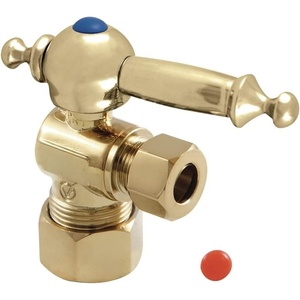image:imageKingston Brass CC53302TL Vintage 58Inch X 38Inch OD Compression Angle Stop with TL Handle 234Inch Polished BrassPolished Brass