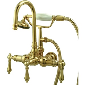 image:imageKingston Brass CC8T1 Vintage Leg Tub Filler with Hand Shower Polished Chrome338Inch CenterPolished Brass
