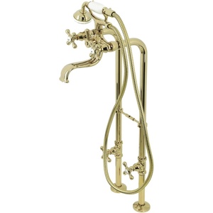 image:imageKingston Brass CCK226K1 Kingston Freestanding Clawfoot Tub Faucet Package with Supply Line Polished ChromePolished Brass